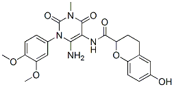 2H-1-benzopyran-2-carboxamide, n-[6-amino-1-(3,4-dimethoxyphenyl)-1,2,3,4-tetrahydro-3-methyl-2,4-dioxo-5-pyrimidinyl]-3,4-dihydro-6-hydroxy- Structure,658061-94-0Structure