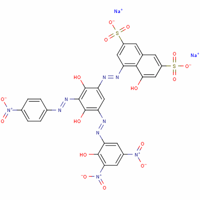 Disodium 4-[[2,4-dihydroxy-5-[(2-hydroxy-3,5-dinitrophenyl)azo]-3-[(4-nitrophenyl)azo]phenyl]azo]-5-hydroxynaphthalene-2,7-disulphonate Structure,6637-87-2Structure