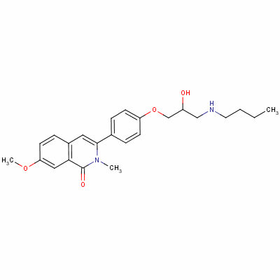 3-(4-(3-(Tert-butylamino)-2-hydroxypropoxy)phenyl)-7-methoxy-2-methylisoquinolin-1(2h)-one Structure,67793-71-9Structure