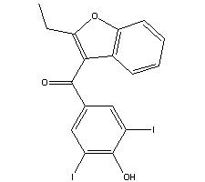 Benziodarone Structure,68-90-6Structure