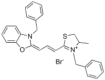 4-Methyl-2-(3-(3-benzyl-2-benzoxozolinylidene)-1-propenyl)-3-benzyl thiazolinium bromide Structure,68921-79-9Structure