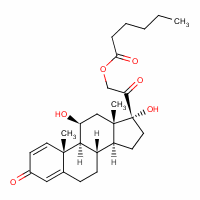 11beta,17,21-Trihydroxypregna-1,4-Diene-3,20-Dione 21-Hexanoate Structure,69164-69-8Structure