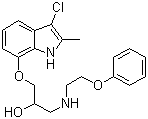 1-[(3-Chloro-2-methyl-1h-indol-4-yl)oxy]-3-[(2-phenoxyethyl)amino]-2-propanol Structure,69907-17-1Structure