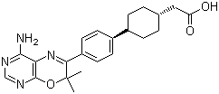 Cyclohexaneacetic acid, 4-[4-(4-amino-7,7-dimethyl-7H-pyrimido[4,5-b][1,4]oxazin-6-yl)phenyl]-, trans- Structure,701232-20-4Structure