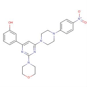 6-(3-Hydroxyphenyl)-2-morpholino-4-[4-(4-nitrophenyl)piperazin-1-yl]pyrimidine Structure,701243-45-0Structure