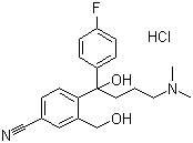 4-[4-(Dimethylamino)-1-(4-fluorophenyl)-1-hydroxybutyl]-3-(hydroxymethyl)benzonitrile hydrochloride Structure,717133-25-0Structure