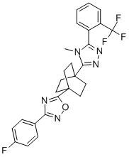 3-(4-Fluorophenyl)-5-(4-(4-methyl-5-(2-(trifluoromethyl)phenyl)-4h-1,2,4-triazol-3-yl)bicyclo[2.2.2]octan-1-yl)-1,2,4-oxadiazole Structure,719272-75-0Structure