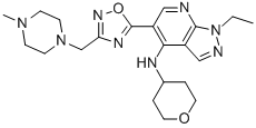 1-Ethyl-5-[3-[(4-methyl-1-piperazinyl)methyl]-1,2,4-oxadiazol-5-yl]-N-(tetrahydro-2H-pyran-4-yl)-1H-Pyrazolo[3,4-b]pyridin-4-amine Structure,720704-20-1Structure