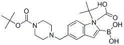 1H-Indole-1-carboxylic acid, 2-borono-5-[[4-[(1,1-dimethylethoxy)carbonyl]-1-piperazinyl]methyl]-, 1-(1,1-dimethylethyl)ester Structure,771477-41-9Structure