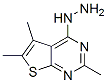 4-hydrazino-2,5,6-trimethylthieno[2,3-d]pyrimidine Structure,77995-55-2Structure