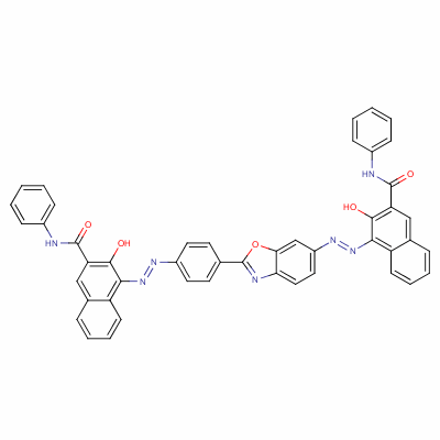 3-Hydroxy-4-[[4-[6-[[2-hydroxy-3-[(phenylamino)carbonyl]-1-naphthalenyl]azo]-2-benzoxazolyl]phenyl]azo]-n-phenyl-2-naphthalenecarboxamide Structure,79832-56-7Structure