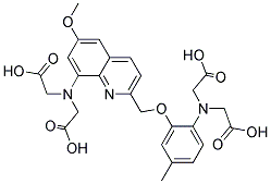 N-(2-((8-(bis(carboxymethyl)amino)-6-methoxy-2-quinolinyl)methoxy)-4-methylphenyl)-n-(carboxymethyl)glycine Structure,83014-44-2Structure