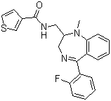 N-[[5-(2-fluorophenyl)-2,3-dihydro-1-methyl-1h-1,4-benzodiazepin-2-yl]methyl]thiophene-3-carboxamide Structure,83386-35-0Structure