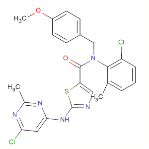 N-(4-methoxybenzyl)-2-(6-chloro-2-methylpyrimidin-4-ylamino)-n-(2-chloro-6-methylphenyl)-1,3-thiazole-5-carboxamide Structure,834888-64-1Structure