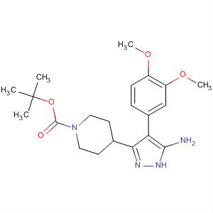 Tert-butyl 4-(5-amino-4-(3,4-dimethoxyphenyl)-1h-pyrazol-3-yl)piperidine-1-carboxylate Structure,838855-45-1Structure