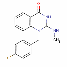 4(1H)-quinazolinone,1-[(4-fluorophenyl)methyl]-2,3-dihydro-2-(methylamino)- Structure,84196-10-1Structure