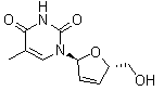 1-(2,3-Dideoxy-a-d-glycero-pent-2-enofuranosyl)thymine Structure,84414-90-4Structure