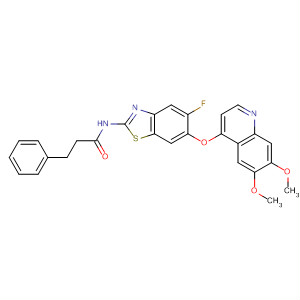 N-(6-{[6,7-bis(methyloxy)quinolin-4-yl]oxy}-5-fluoro-1,3-benzothiazol-2-yl)-3-phenylpropanamide Structure,849218-78-6Structure