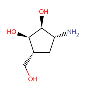 (1R,2s,3r,5r)-3-amino-5-(hydroxymethyl)cyclopentane-1,2-diol Structure,85026-59-1Structure