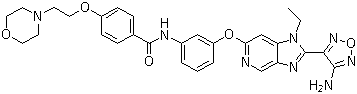 N-[3-[[2-(4-Aminofurazan-3-yl)-1-ethyl-1H-imidazo[4,5-c]pyridin-6-yl]oxy]phenyl]-4-[[2-(4-morpholinyl)ethyl]oxy]benzamide Structure,850664-21-0Structure