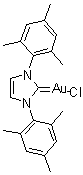 Chemical name：chloro[1,3-bis(mesityl)imidazole-2-ylidene]gold(i) Structure,852445-81-9Structure