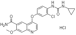 4-(3-Chloro-4-(cyclopropylaminocarbonyl)aminophenoxy)-7-methoxy-6-quinolinecarboxamide hydrochloride Structure,857890-31-4Structure