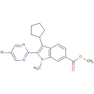 2-(5-Bromopyrimidin-2-yl)-3-cyclopentyl-1-methyl-indole-6-carboxylic acid methyl ester Structure,863885-93-2Structure