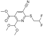 Methyl 5-cyano-6-(2,2-difluoroethylthio)-2-(dimethoxymethyl)nicotinate Structure,864685-31-4Structure