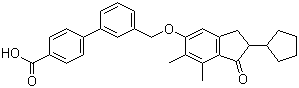 3’-[[(2-Cyclopentyl-2,3-dihydro-6,7-dimethyl-1-oxo-1h-inden-5-yl)oxy]methyl]-[1,1’-biphenyl]-4-carboxylic acid Structure,866823-73-6Structure