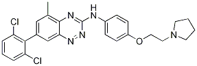 1,2,4-Benzotriazin-3-amine, 7-(2,6-dichlorophenyl)-5-methyl-n-[4-[2-(1-pyrrolidinyl)ethoxy]phenyl]- Structure,867330-68-5Structure