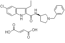 5-Chloro-3-ethyl-1h-indole-2-carboxylic acid (1-benzyl-pyrrolidin-3-yl)-amide 2-enedioic acid salt Structure,868273-12-5Structure