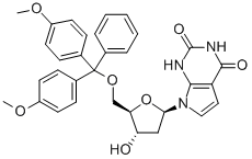 7-{5-O-[bis(4-methoxyphenyl)(phenyl)methyl]-2-deoxy-beta-d-threo-pentofuranosyl}-1h-pyrrolo[2,3-d]pyrimidine-2,4(3h,7h)-dione Structure,869355-16-8Structure