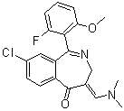 (1E,4e)-8-chloro-4-((dimethylamino)methylene)-1-(2-fluoro-6-methoxyphenyl)-3,4-dihydrobenzo[c]azepin-5-one Structure,869367-33-9Structure