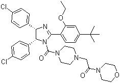 2-[4-[[(4S,5r)-4,5-bis(4-chlorophenyl)-2-[4-(1,1-dimethylethyl)-2-ethoxyphenyl]-4,5-dihydro-1h-imidazol-1-yl]carbonyl]-1-piperazinyl]-1-(4-morpholinyl)ethanone Structure,870120-40-4Structure