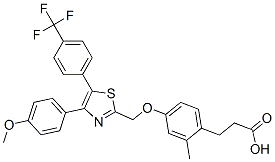 Benzenepropanoic acid, 4-[[4-(4-methoxyphenyl)-5-[4-(trifluoromethyl)phenyl]-2-thiazolyl]methoxy]-2-methyl- Structure,870524-45-1Structure