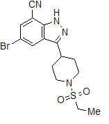 1H-indazole-7-carbonitrile,5-bromo-3-1-(ethylsulfonyl)-4-piperidinyl- Structure,872350-26-0Structure