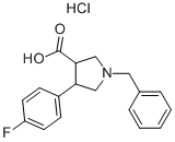 1-Benzyl-4-(4-fluoro-phenyl)-pyrrolidine-3-carboxylic acid hydrochloride Structure,874990-59-7Structure