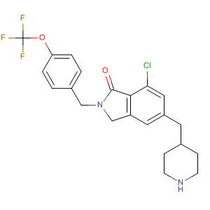 7-Chloro-5-piperidin-4-ylmethyl-2-(4-trifluoromethoxy-benzyl)-2,3-dihydro-isoindol-1-one Structure,877145-63-6Structure