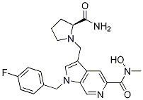 1H-pyrrolo[2,3-c]pyridine-5-carboxamide, 3-[[(2s)-2-(aminocarbonyl)-1-pyrrolidinyl]methyl]-1-[(4-fluorophenyl)methyl]-n-hydroxy-n-methyl- Structure,879398-78-4Structure