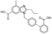 1-((2-Carboxy-[1,1-biphenyl]-4-yl)methyl)-4-methyl-2-propyl-1h-benzo[d]imidazole-6-carboxylicacid Structure,884330-12-5Structure