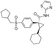 (1R,2s)-2-cyclohexyl-1-(4-((cyclopentylmethyl)sulfonyl)phenyl)-n-(thiazol-2-yl)cyclopropanecarboxamide Structure,886193-48-2Structure