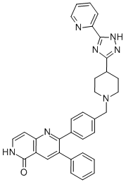 3-Phenyl-2-[4-[[4-[5-(2-pyridinyl)-1H-1,2,4-triazol-3-yl]-1-piperidinyl]methyl]phenyl]-1,6-Naphthyridin-5(6H)-one Structure,893422-47-4Structure