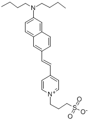 4-(2-(6-(Dibutylamino)-2-naphthalenyl)ethenyl)-1-(3-sulfopropyl)pyridinium hydroxide inner salt Structure,90134-00-2Structure