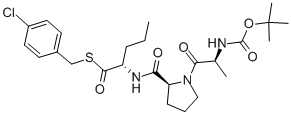 L-Norvaline,N-[1-[N-[(1,1-dimethylethoxy)carbonyl]-L-alanyl]-L-prolyl]thio-,S-[(4-chlorophenyl)methyl] ester Structure,90171-50-9Structure