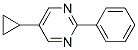 Pyrimidine, 5-cyclopropyl-2-phenyl- (9ci) Structure,90253-39-7Structure