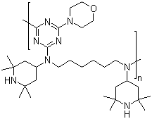 Poly[(6-morpholino-1,3,5-triazine-2,4-diyl)-((2,2,6,6-tetramethyl-4-piperidyl)imino)hexamethylene-((2,2,6,6-tetramethyl-4-piperidyl)imino)] Structure,90751-07-8Structure