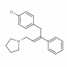 1-(4-(4-Chlorophenyl)-3-phenylbut-2-enyl)pyrrolidine Structure,91-82-7Structure