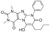 Pyrimido[2,1-f]purine-2,4,8(1h,3h,9h)-trione, 7-butyl-6-hydroxy-1,3-dimethyl-9-phenyl- Structure,91284-90-1Structure