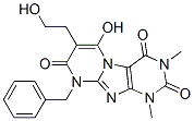 Pyrimido[2,1-f]purine-2,4,8(1h,3h,9h)-trione, 6-hydroxy-7-(2-hydroxyethyl)-1,3-dimethyl-9-(phenylmethyl)- Structure,91285-16-4Structure