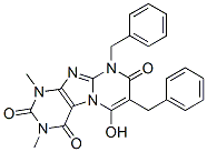 Pyrimido[2,1-f]purine-2,4,8(1h,3h,9h)-trione, 6-hydroxy-1,3-dimethyl-7,9-bis(phenylmethyl)- Structure,91285-27-7Structure